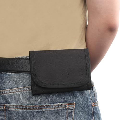 2Piezas Bolsa de Cintura Táctica para Munición de Rifle, Soporte Plegable al Aire Libre para Balas de Pistola con 12 Cartuchos, Oxford Negro 600D 30 * 14cm