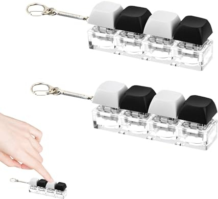 2PCS Keyboard Fidget Toy, Fidget Keyboard,4 Button Keyboard Fidget Funny Clicky Keyboard Fidget Toy for Office, School, And Travel