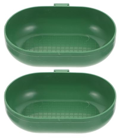 CIYODO 2 Unidades Bañeras De Aves De Plástico con Gancho para Jaulas De Loros Y Canarios 4.52X2.75X1.18 Pulgadas Cuencas De Ducha para Pájaros Pequeños Agapornis Higiene Y Cuidado