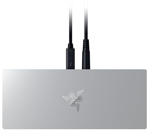 Razer Thunderbolt 5 Dock - 11 portar USB Thunderbolt-docka - 3x DisplayPort Thunderbolt 5 - Ethernet - Passthrough 140W - SD/UHS-kort - 3x USB - M.2-förlängning - EU-kontakt - PC/Mac | Vit