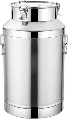 201 Stainless Steel Milk Can Wine Pail Bucket Tote Jug Milk Churn Cantea Canister with Sealed Lid Heavy Duty,76L