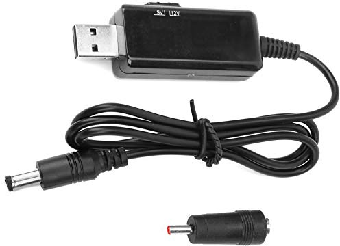 Depisuta DC Step-Up Boost Kabel Bärbar Power Bank Router Kabel 5V Till 9V 12V Justerbar Svart för Elektroniska Förbrukningsartiklar