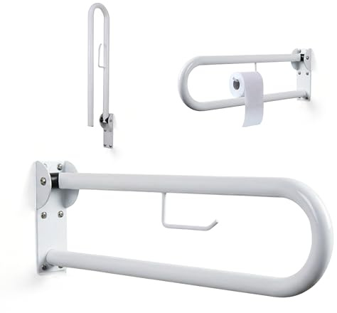 Mobiclinic, Barra abatible baño, Arco, Doble de seguridad, Marca española, Soporte ayuda para ancianos y minusválidos, Papel, Asidero