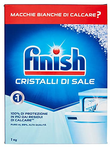 Finish - Boîte de 1 kg de cristaux de sel pour lave-vaisselle, lot de 5