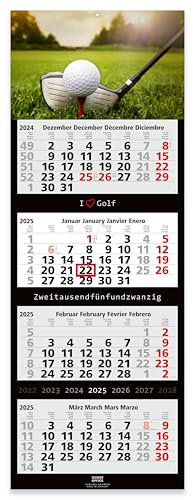 GEIGER-OFFICE 4-Monats-Wandkalender 2026 Großformat 33 x 90 cm mit attraktivem GOLF-Bildmotiv
