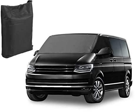 Auto Frontscheibenabdeckung für V-W T6, Strapazierfähiges 600D Oxford Gewebe Frontscheibe Fenster Sonnenschutz wetterfeste Campingabdeckung, 100% Verdunkelungsvorhang Wickelabdeckung