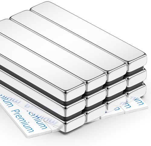 FINDMAG Neodymium Magnets, 12 Pack 60 x 10 x 5 mm, Magnetic Strips
