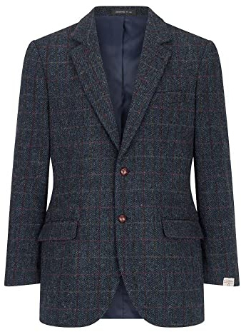 WALKER AND HAWKES - Harris Tweed Blakemore Blazer för män, Kungsblå, 54 SE