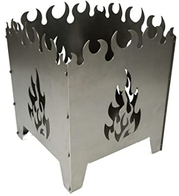 Feuerkorb Flamme Feuertonne Feuerschale Steckbar 42x32x32 cm Stahl