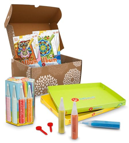 Sabbiarelli – Box Sandsation Art 12-99 | Sand Art-set med mandalatema | Innehåller självhäftande motiv, färgad sand och tillbehör | 100% Made in Italy | kreativ hobby | ungdomar och vuxna