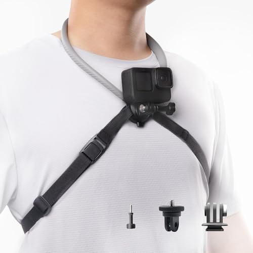 PGYTECH CapLock POV Halshållare, Actionkamera Bröstsele Fäste | Händerna Fria Halsband med Justerbar Sele, för GoPro Hero/DJI Osmo/Insta360 Vlogg