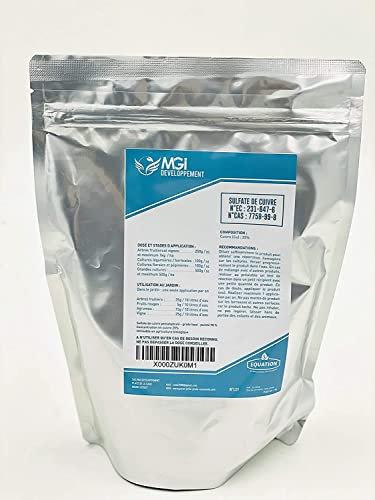 MGI DEVELOPPEMENT Sulfato de Cobre Jardinería, Agricultura y Experiencias Científicas, 500gr