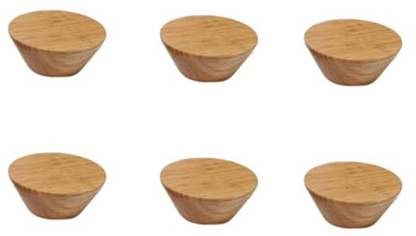 Möbelknoppar barn 6 stycken runt knapphandtag massivt trä hem garderob lådskåp enkelhåls trähandtag ek