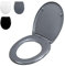 Fanmitrk WC Sitz mit Absenkautomatik Oval Grau, Inklusive 2 Montagesätze fur Montage von Oben oder Unten, Toilettendeckel Duroplast, Klodeckel mit Quick Release Funktion, Klobrille, Toilettensitz