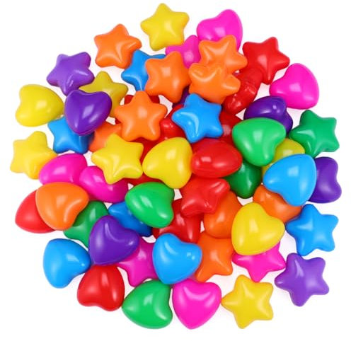 CIYODO 60 Piezas Amor Ball Planeta De Cinco Puntas Pits De Pelota En Forma De Estrella Jugar Pit De Estrella Pit White De Playa Inflables Formas De Hoyo Educación Física