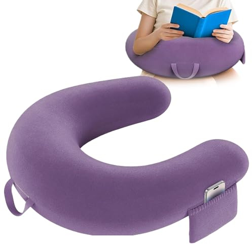 Coussin de lecture – Coussin de soutien des bras | Tapis ergonomique en forme de U | Coussin ergonomique en flanelle de coton pour canapé, artisans, joueurs, amateurs de livres, travail à domicile