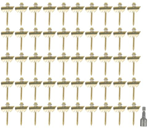 Juego de 50 clavos de valla para fijación de madera, grapas de alambre para valla de madera blanda, malla de clavos, tornillos de valla, tornillos de malla, tornillos de malla tejida, especificaciones