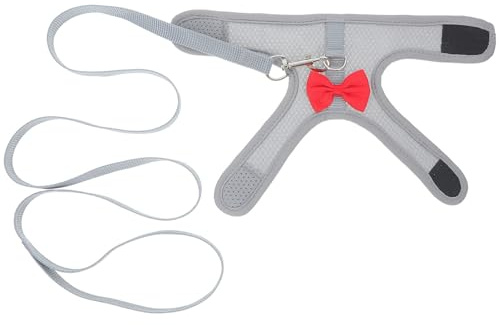 TOYANDONA Harnais Nœud Lapin Réglables pour Tissu Laisse en Nain et Mesh Respirant avec Protection Douce Décoratif pour Exploration Extérieure et Randonnée