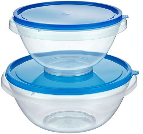 Kigima Schüssel mit Deckel Set 4,5L-7L Blau – Vielseitiges Schüsselset aus robustem Plastik BPA-Frei – Perfekt als Salatschüssel, Rührschüssel, oder Teigschüssel – Praktische Schüsseln für die Küche