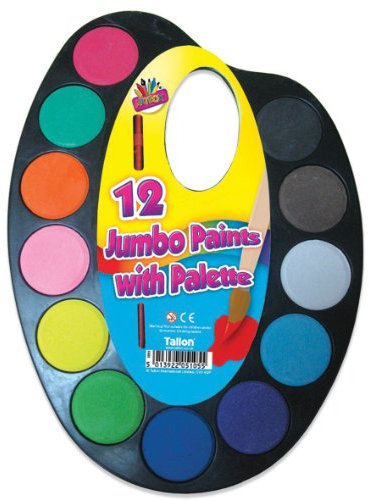 ART BOX Jumbo Paints on Palette Watercolour Paint Set, 5105