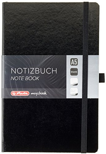 Herlitz 11369790 Notizbuch my.book Classic A5, 96 Blatt, blanko, schwarz