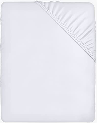 Utopia Bedding - Spannbettlaken 90x190cm - Weiß - Gebürstete Mikrofaser Spannbetttuch - 35 cm Tiefe Tasche