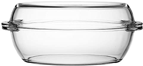 2.5 Litre Borcam Oval Casserole Oven Dish with Glass Lid