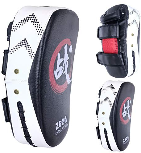 YOUSHANG Muay thai pads | Kick Shield | 1 st boxningsdynor | vit Focus Mitts Strike Bag | Pad Martial | Arts Taekwondo Thai Muay Punch tillbehör karate | 35 x 20 x 11 cm