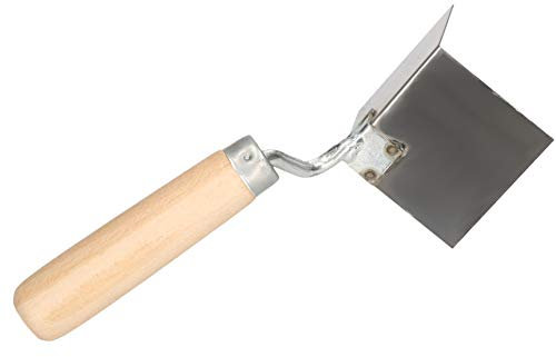 KOTARBAU® Paleta de albañilería 65 x 60 mm, para Esquinas Exteriores, Acero Inoxidable, Mango ergonómico de Madera, Espátula de Yeso para Trabajos de albañilería y alicatado, Paleta de albañil