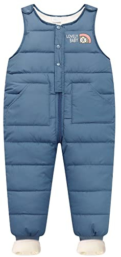 SEAUR Pantalones de plumón para bebé, ligeros, gruesos, cálidos, para la nieve, para niños pequeños, a prueba de viento, para exteriores, color azul, 1-2 años, 002 azul., 12-24 Meses