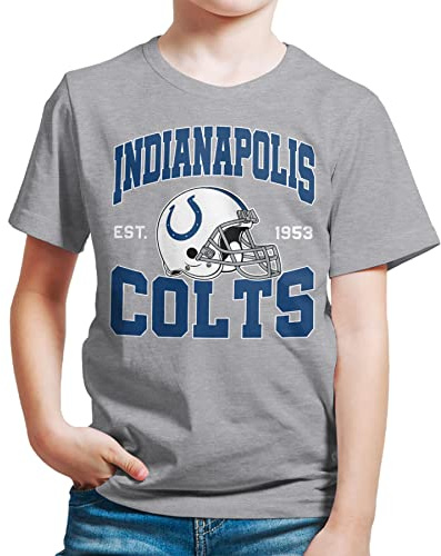 Junk Food Unisex Kids Team Helmet NFL Youth T-Shirt, Athletic Heather, 16-17 Years UK