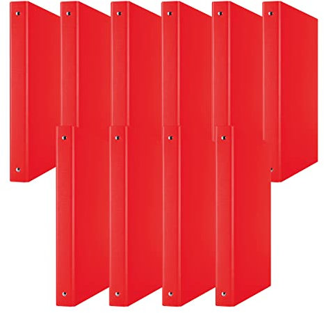 DONAU 3733001PL-04 Ringbuch Rot | 4-O-Ring-Mechanik 20mm DIN A4 Ringordner Pappe/Kunststoff | Aus 1,9 mm dickem Karton mit öko PP 100µ | 10er Packung