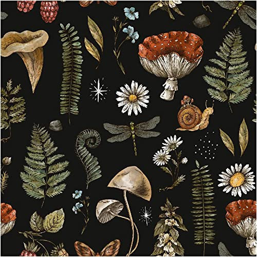 UniGoos Carta da parati in vinile autoadesiva, motivo felce con lumache, retro con carta da parati decorativa per la cameretta dei bambini, decorazione fai da te, 45 x 300 cm