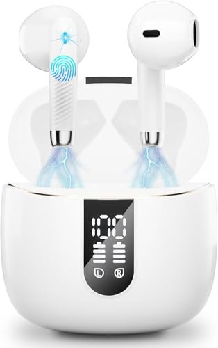 Bluetooth 5.3 Kopfhörer, In Ear Kopfhörer Kabellos mit 4 Mic, 48H Tiefer Bass Spielzeit Wireless Earbud, LED-Anzeige, Bluetooth Ohrhörer mit ENC Noise Cancelling, IP7 Wasserdicht Kopfhörer Sport USB-C