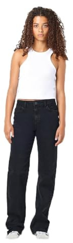 NOISY MAY dam Byxor Nmyolanda Nw Wide Jeans Black Fwd Noos