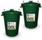 Neat. 90L Bin Coloured Large Plastic Bins, Heavy Duty Kitchen Bin with Metal Handle Dustbin with Lid For Easy Refusal Garden Bin Indoor Outdoor Rubbish Waste, Storage of Animal Feed, Dark Green-2Pack