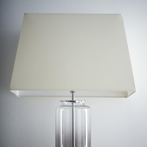 K LIVING Modern Rectangle Light Shade for Ceiling Pendant in Cream | Unique Interior Home Decor Lamp Shade | Textured Linen Fabric Lampshade for Modern Table Lamps and Floor Lamps in Beige (21)