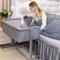 OHMG Beistellbett Baby,3 in 1 Babybett und Babywiege,Kinderbett mit Rollen,Moskitonetz,Lagerungstasche und Matratze,Höhenverstellbar Struktur aus Aluminiumlegierung,Kleinkind Neugeborenen