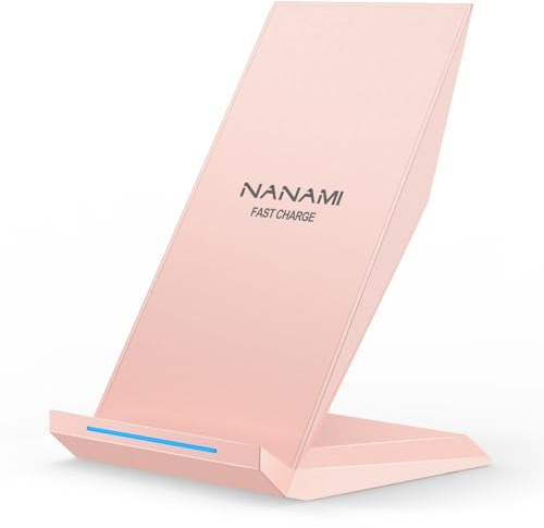 NANAMI Fast Wireless Charger, 15W Induktive Ladestation für iPhone 17 16 15 14 13 12 Pro 11 XS Max XR X 8 Plus,Kabelloses Tisch Ladegerät Schnell für Samsung Galaxy S26 S25 S24 S23 S22 Google Pixel LG