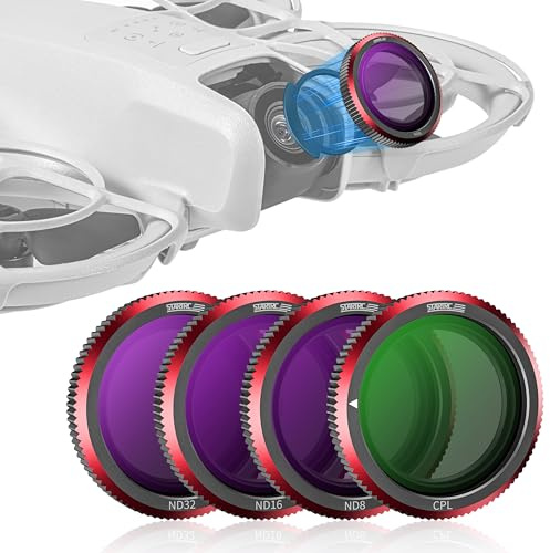 STARTRC ND & CPL Filter Set, 4er Pack ND8 ND16 ND32 CPL Filter Kompatibel für DJI Neo Drohnen Zubehör, Neutral Density Kamera Objektiv ND Filter, Ultra Slim Aluminium Rahmen