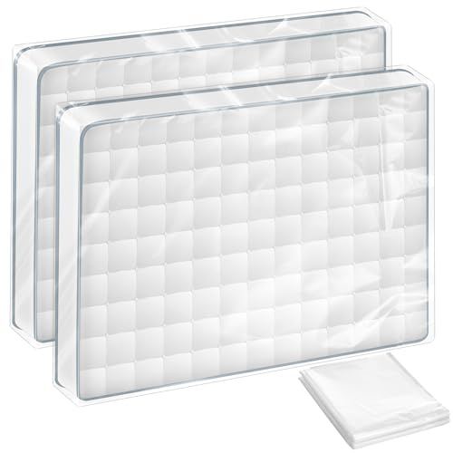 Heavy Duty 315 Gauge Mattress Cover Bags for Moving and Storage, 2 Pack Waterproof King Size Double Mattressess Bags, Reusable Plastic Protector for House Move, 240 X 180 X 35cm