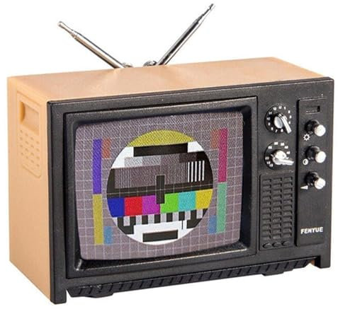 Dollhouse Decoration Accessoires, 1:12 Dollhouse TV, Miniaturmöbelzimmer, Holz Vintage Schwarz TV Mini Möbel für Puppen Weihnachten