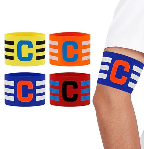 WANTUSHUI ​​4 vendas ajustables de capitán para niños de fútbol, brazaletes, bandas elásticas para capitán de fútbol para niños, adultos, jóvenes, muchos deportes, elección perfecta para capitanes de