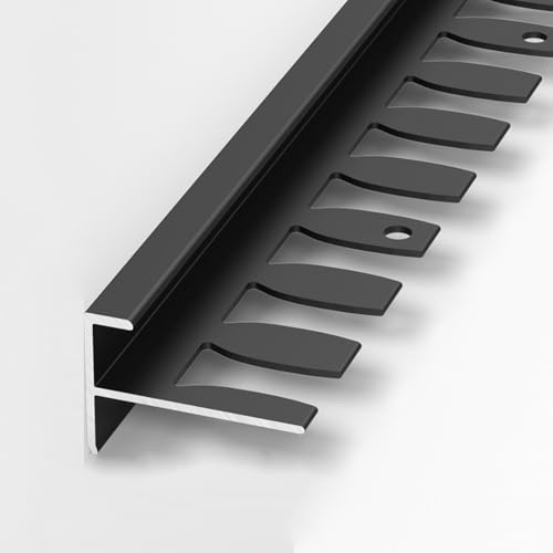 Stair Nosing Profile, Edging Profile, Bendable Metal Step Nosing for Laminate, Parquet, and Tiles - 90cm Length, 3 Pieces, Matte Black