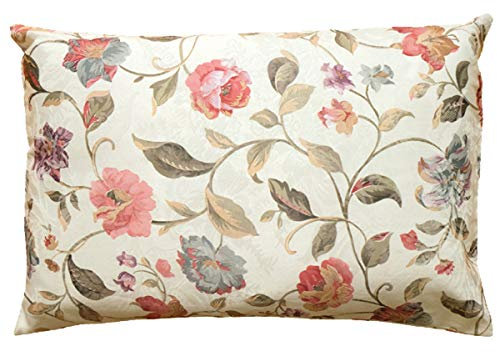 heimtexland Moderne Landhaus Kissenhülle 40x60 cm aus hochwertigem Jacquard in hell Natur mit schönem Blumen Druck - Kissen Country Chic Typ312