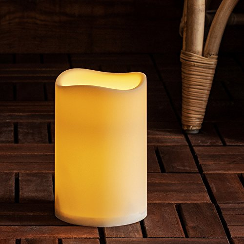 Candela LED, per esterni, decorativa, da giardino, con timer, funzionamento a batteria, Lights4fun, 2 Stk