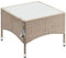 Casaria® Polyrattan Beistelltisch 58x 58x 42 cm Höhenverstellbare Füße 5mm Sicherheitsglas Wetterfest Gartentisch Balkontisch Kaffeetisch Outdoor Creme