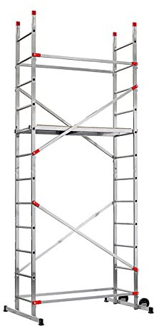 Echafaudage roulant pour escalier avec montage rapide 2,4m/4,4m en aluminium Hailo Fast & Lock 5