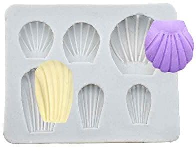 RELAND SUN Burro Cookies Formine per Dolci, Stampo in Silicone Fondente Stampo Torta Decorazione Strumenti Cioccolato Gumpaste Stampo (Shell)