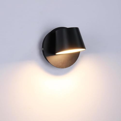 Svart inomhusvägglampa, 14 W, LED-vägglampor, med strålvinkel, 3 000 K, varmvit, vattentät vägglampa IP65, LED-vägglampa för vardagsrum, sovrum